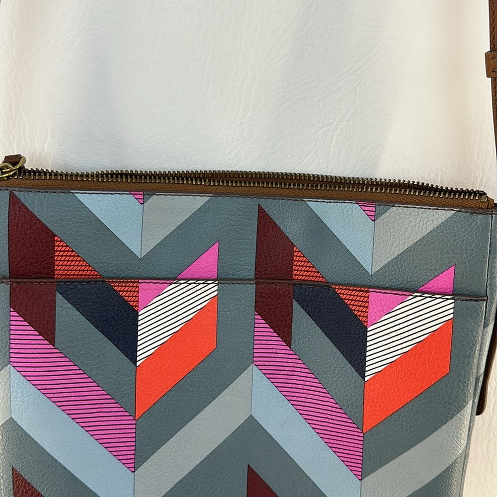 Fossil Colorful Chevron Pattern Crossbody Bag - image 6